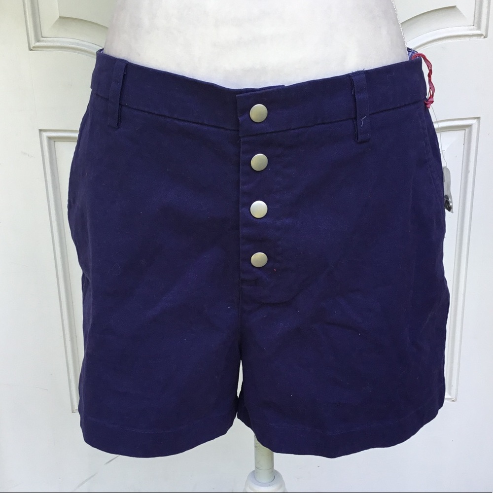 Cynthia Rowley Blue and White Shorts High-Waisted